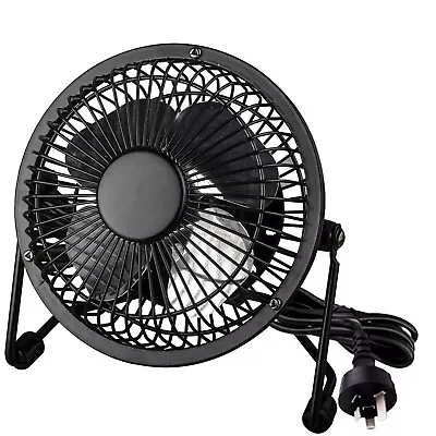 Starke Desk Fan Black 240V AC Hi-Speed Air Tilt Adjustment Personal 10cm Cooler • $85