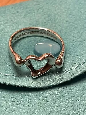 £45 • Buy Tiffany & Co Peretti Open Heart Ring - Size I/J Small Ring