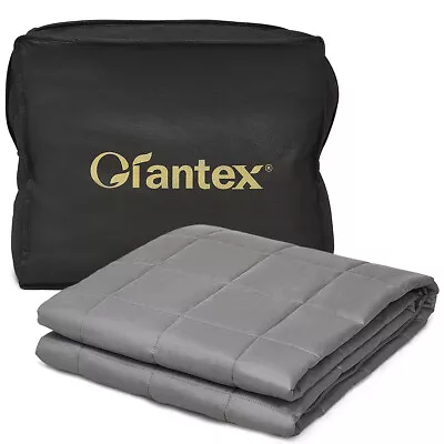 22 Lbs Weighted Blankets Queen/King Size 100% Cotton W/ Glass Beads Dark Grey • $49.99