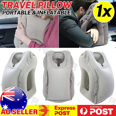 $14.22 • Buy Inflatable Air Cushion Travel Pillow For Airplane Office Nap Neck Head Chin AUS