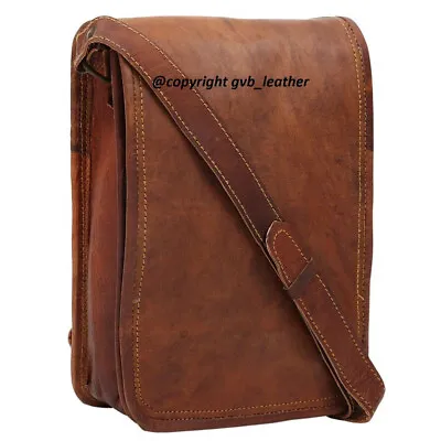 13  Men's Real Vertical Leather Messenger Shoulder Laptop Satchel Handmade Bag • $68.62