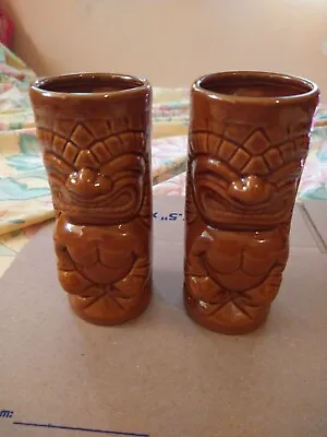 Mai Kai Fort Lauderdale  Tiki Mug Vintage Set Of 2 Brown Glazed Ceramic  • $50