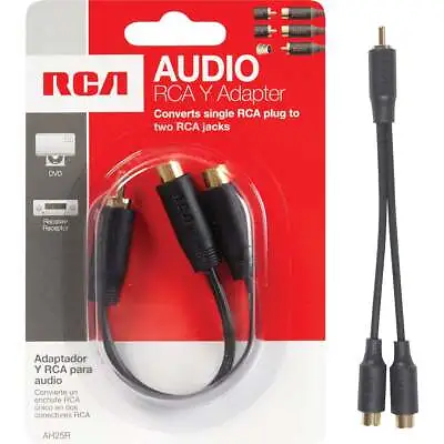 RCA 3 In. Single Male To Double Female Y-Adapter AH25R RCA AH25R 079000403265 • $8.35