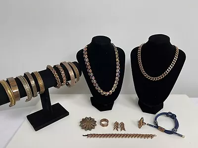 ESTATE Vintage Copper Jewelry Lot Some Signed Matisse Renoir Vishachi • $8.50
