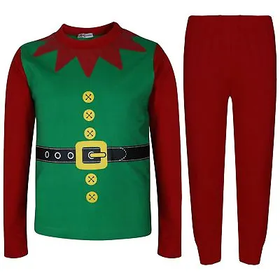 £9.99 • Buy Kids Girls Boys Christmas Elf Pyjamas Festive Xmas Costume PJS Set Age 2-13 Year