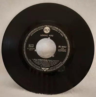 Elvis Presley 45 Rpm “Loving You” EP Vinyl Record Made And Recorded In Germany • $21.99