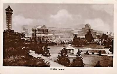 £6.95 • Buy Croydon Postcard 1909 Real Photo Surrey Crystal Palace Glass House Bandstand