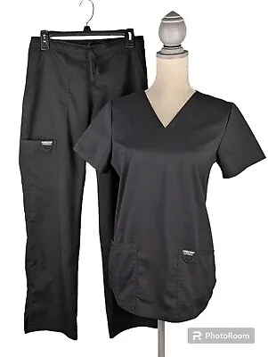 Cherokee Authentic Workwear Black Scrub Uniform Top Sm And Pants XS  • $34.99