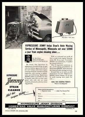 1956 Jenny  Hypressure   Steam Cleaner Evans Auto Waxing Minneapolis MN Print Ad • $9.95