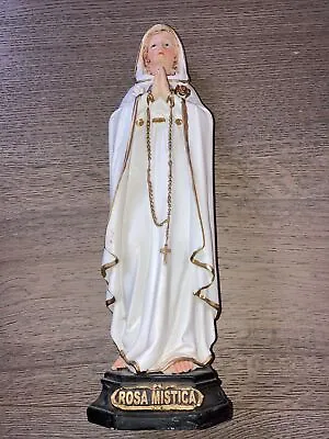 Vintage Ceramic Our Lady Of Fatima Statue Figure Virgin  Statue 8'' • $16