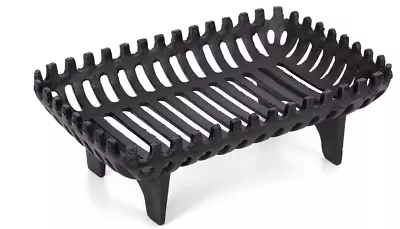 18'' Fire Log Basket Fireside Cast Iron Fireplace Open Log Coal Grate Burner • £29.99