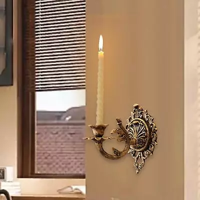 Wall Candlestick Holder Retro Metal Candleholder For Bar Bedroom Living Room • £31.15