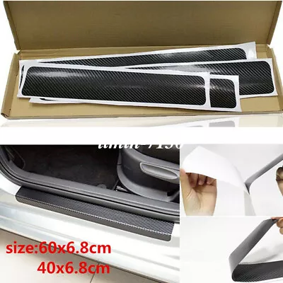 $7.99 • Buy Accessories Car Interior Door Sill Scuff Cover Carbon Fiber Vinyl Wrap Sticker