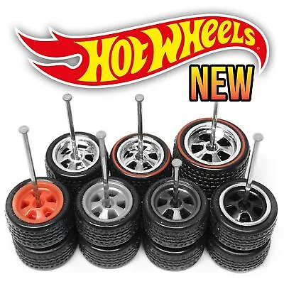 1/64 Scale 5 SPOKE FLOWER Real Riderz Wheels Rims Tires Set For Hot Wheelsz • $4.99