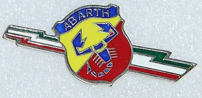 Classic Fiat Abarth Side Logo Emblem Italian Flag Metal Badge Brand New • $57.84