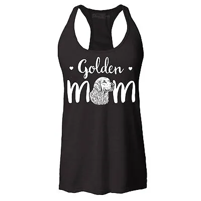 $15.99 • Buy Golden Retriever Mom White Racerback Tank Top Dog Mom Life Is Golden Tee