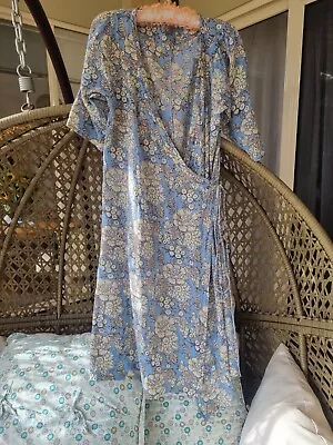  Boho Style Short Sleeve Wrap Style Maxi Dress Size Large  • $18.95