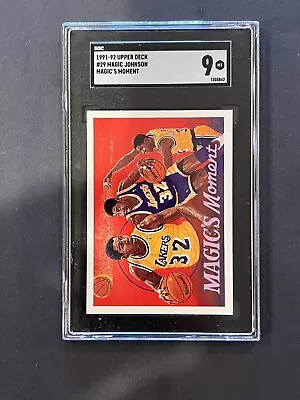 1991 Upper Deck #29 Magic Johnson SGC 9 LA Lakers Magic Moments • $9