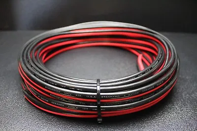 8 Gauge Per 10 Ft Red Black Zip Wire Awg Cable Power Ground Stranded Copper Car • $15.95