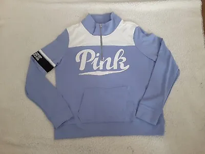 Victoria Secret PINK COLOR BLOCK  SWEATSHIRT 2015  Half Zip Pullover L • $19.99