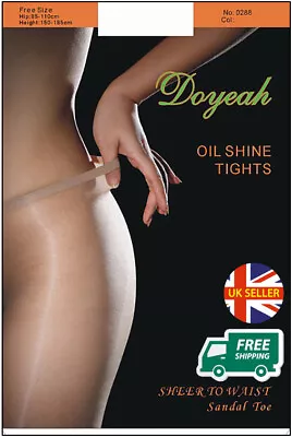 £6.95 • Buy New Colours! Doyeah 10D High Glossy Sheer To Waist Tights Oil Shine Ultra Luxury