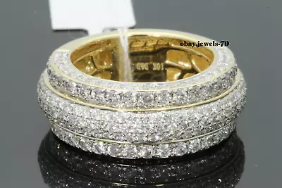 Men's Eternity Band Ring 2Ct Round  Lab-Created Diamond 14K Yellow Gold Plated • $99.76