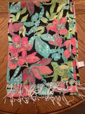 $15 • Buy Lilly Pulitzer Murfee Scarf 51% Silk & 49% Cashmere Floral Multi NWOT