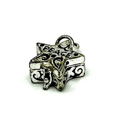 Sterling Silver Star Lock Box Charm / Pendant  #3 • $14.99