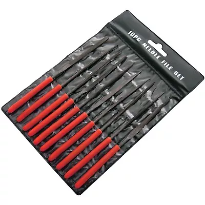 10pc Mini Needle File Set Precision Micro Files Craft Metal Work Tools + Wallet • £5.63
