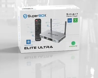 SUPERBOX ELITE ULTRA TV BOX Media Player Voice Command Remote 4GB+128GB Wi-Fi 6 • $399