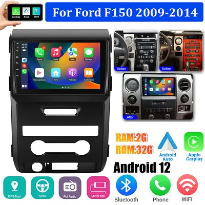 For 2009-2014 Ford F150 F-150 Car Stereo Radio GPS NAVI Apple Carplay Android 12 • $149.99