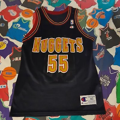 Vtg Champion Dikembe Mutombo Denver Nuggets Nba Jersey Men Size 40 Mutumbo • $65