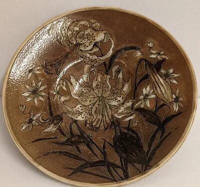 £600 • Buy  Superb Martin Brothers Saltglaze Stoneware Wall Hanging Recessed Plate. Lilies.