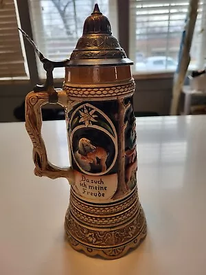 VTG Reuge Musical Beer Stein Plays “Auf Wiedersehen” 11” Collectible Germany See • $29.99