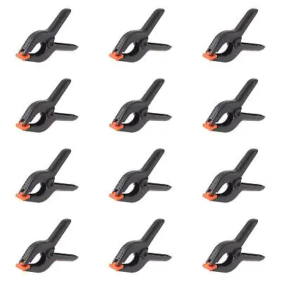 6  Market Stall Spring Clamps Strong Plastic Heavy Duty Clips Black 12 Pieces • £15.85