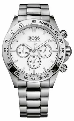 £94.95 • Buy GENUINE HUGO BOSS HB1512962 Ikon Silver Dial Chronograph Men's Watch ~ BNIB ~