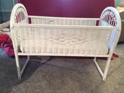 $45 • Buy Vintage Wicker Baby Bassinet-baby Furniture,shower Gift,can't Be Shipped