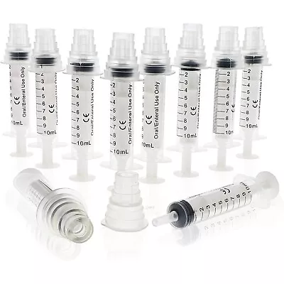 10 Pack Syringes With Bottle Adapter For Oral Medication Clear 10ml 4.2 Inch • $8.99