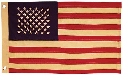 American Flag Yellowed/Aged Look Lg 34 1/2 X57  Patriotic Americana Star Stripes • $34.95