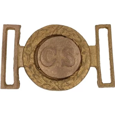 Brass Cs Csa Civil War Reprod Confederate States 2 Piece Vintage Belt Buckle • $275