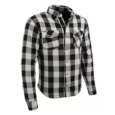 Milwaukee Leather MPM1633 Men's Plaid Flannel Biker Shirt With CE Approved Armor • $96.99