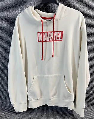 Marvel Hoodie Sweatshirt Mens XL White X-Men All Over Graphic Front Back Pocket • $19.95