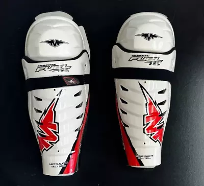 MIssion Hockey Fuel 75 Ice Roller Hockey Shin Pads 13  33cm White Red • $24.99