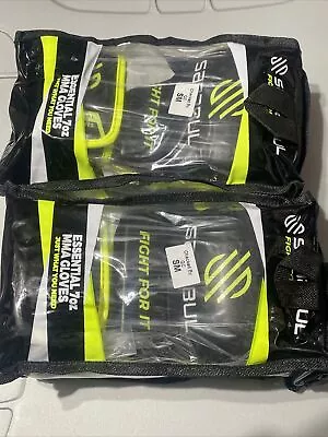 2 Pairs Sanabul Essential 7 Oz MMA Hybrid Sparring Gloves Lime Green/ Blk Sz S/M • $20