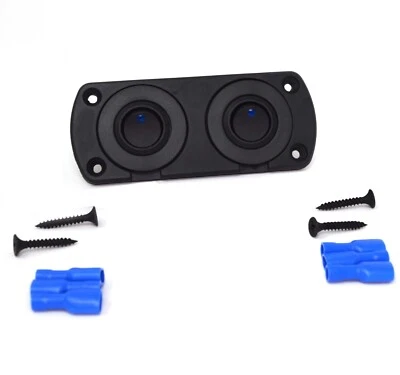 $10.28 • Buy Panel Of 2 Breaker Gang Waterproof Circuit Rocker Switch Car Marine (Blue LED )
