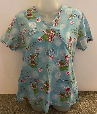 Womens Disney Scrub Top Kermit The Frog Top The Muppets Size Small • $11