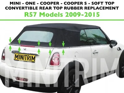 MINI One Cooper S R57 2009-15 Convertible Rear Soft Top Rubber Trim Weather Seal • $43.57
