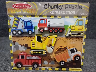 Melissa & Doug Fresh Start 6 Piece Chunky Puzzle CONSTRUCTION • $20