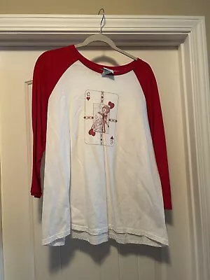 Disney Queen Of Hearts Baseball T-shirt Women’s Size XXL • £9.64