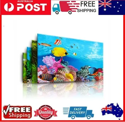 $14.69 • Buy Aquarium Fish Tanks Background Double Side Poster Self-adhesive Backdrop Sticker